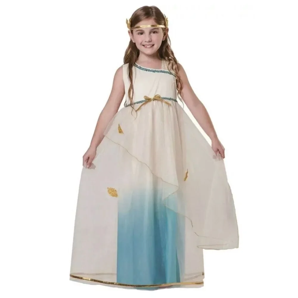 Girls M(8-10) Greek Goddess Halloween Dress-up Costume
